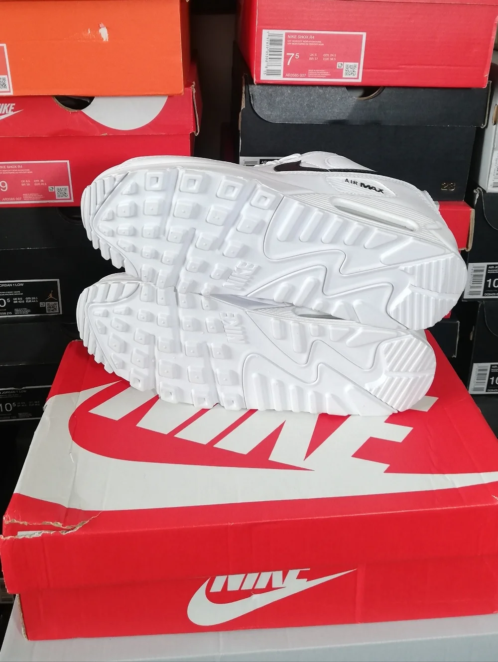 NIKE AIR MAX 90S ESSENTIAL WHITE-BLACK WOMEN US SIZE 9 BRAND NEW IN BOX - Picture 12 of 13